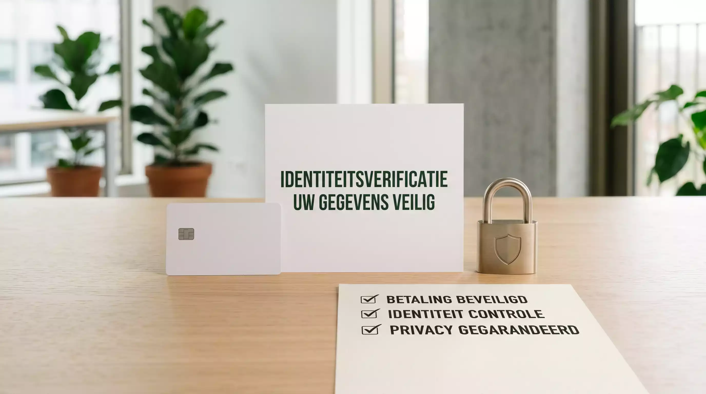 Overzicht van betaalcontrole, identiteit en persoonsgegevens op een rustige checklist